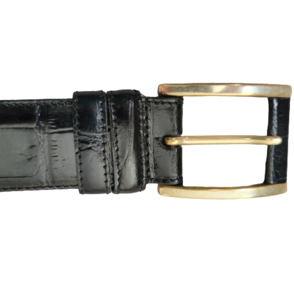 NWOT Fullum & Holt Black Leather Belt Made in Canada Size 38" (95 cm) - Picture 3 of 7
